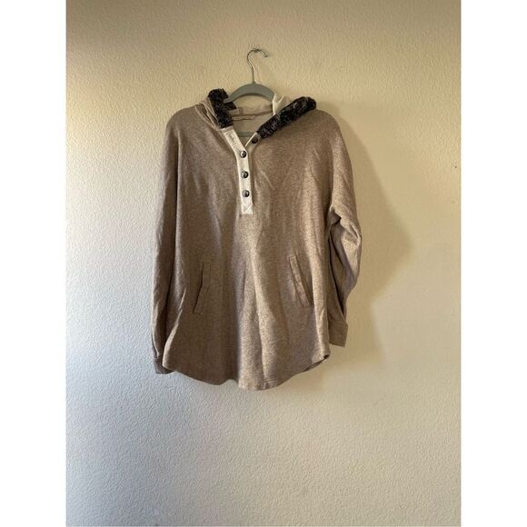 Soft surroundings Henley hoodie sweater size medium - Picture 1 of 7